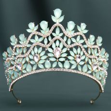 Forest style Crystal Crown Bridal Headpiece Retro Baroque Dress Crown