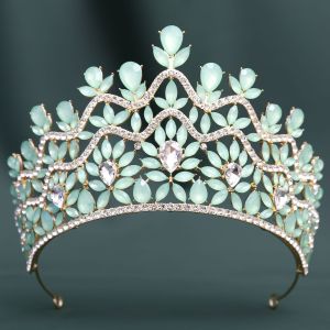 Forest style Crystal Crown Bridal Headpiece Retro Baroque Dress Crown