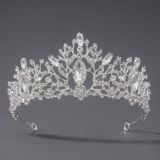 Diamond birthday crown headpiece, princess style wedding dress, hair accessories, bridal accessories, pearl crown headpiece