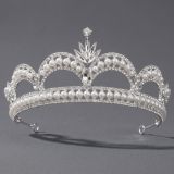 Diamond birthday crown headpiece, princess style wedding dress, hair accessories, bridal accessories, pearl crown headpiece