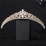 Clover Bride's Small Crown 3A Zircon Grand Palace Crown Wedding Party Full Diamond Headwear Accessories