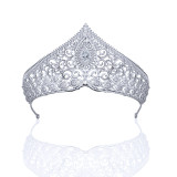 Beauty pageant model crown bride wedding grand zircon crown wedding headdress luxurious wedding hair accessories