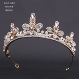 New Bridal Headpiece White Crystal Handmade Beaded Bridal Princess Crown Wedding Dress Accessories Wedding Accessories