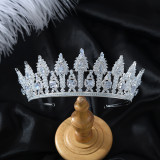 Wedding Hairband - Luxury Zircon and Diamond Hair Accessory with Crown Design for Bridal Gowns