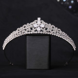 Clover Bride's Small Crown 3A Zircon Grand Palace Crown Wedding Party Full Diamond Headwear Accessories