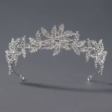 Diamond birthday crown headpiece, princess style wedding dress, hair accessories, bridal accessories, pearl crown headpiece