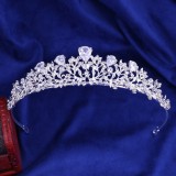 Zircon Bridal Crown Alloy Water Diamond Leaves Inlaid Zircon Headband Headwear Crown