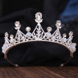 New Bridal Headpiece White Crystal Handmade Beaded Bridal Princess Crown Wedding Dress Accessories Wedding Accessories