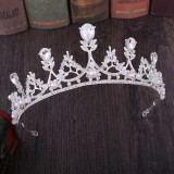 New Bridal Headpiece White Crystal Handmade Beaded Bridal Princess Crown Wedding Dress Accessories Wedding Accessories