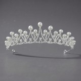 Diamond birthday crown headpiece, princess style wedding dress, hair accessories, bridal accessories, pearl crown headpiece