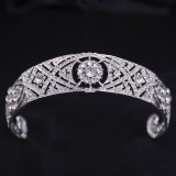 Bridal Wedding Dress White Wedding Dress Crown Baroque Hair Accessories Women Adult Crown Headwear Silver White
