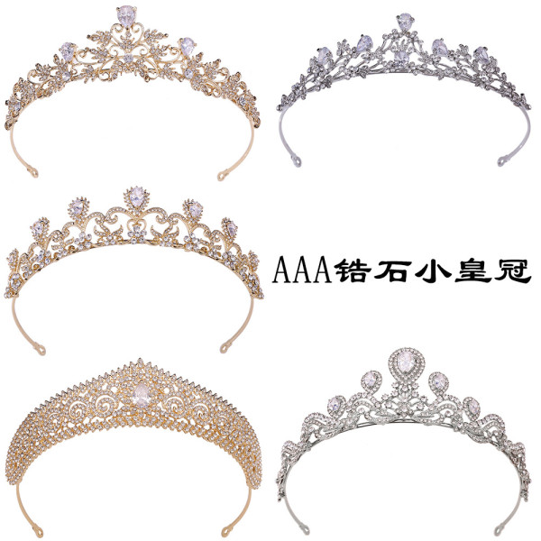 Wedding headpiece alloy rhinestone set with zircon, bridal crown headband