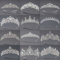 Diamond birthday crown headpiece, princess style wedding dress, hair accessories, bridal accessories, pearl crown headpiece