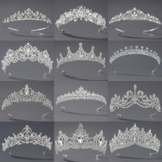 Diamond birthday crown headpiece, princess style wedding dress, hair accessories, bridal accessories, pearl crown headpiece