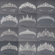 Diamond birthday crown headpiece, princess style wedding dress, hair accessories, bridal accessories, pearl crown headpiece