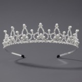 Diamond birthday crown headpiece, princess style wedding dress, hair accessories, bridal accessories, pearl crown headpiece