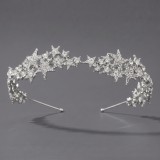 Diamond birthday crown headpiece, princess style wedding dress, hair accessories, bridal accessories, pearl crown headpiece