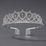 Diamond birthday crown headpiece, princess style wedding dress, hair accessories, bridal accessories, pearl crown headpiece