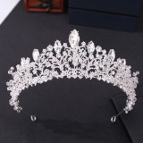 New Bridal Headpiece White Crystal Handmade Beaded Bridal Princess Crown Wedding Dress Accessories Wedding Accessories