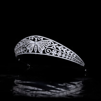 Sweet Butterfly Princess Birthday Crown Zircon Crown Bridal Wedding Headwear High end Hair Accessories