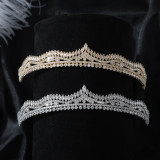 Diamond studded crown headband elegant rhinestone bridal dress hair accessories birthday banquet temperament headband