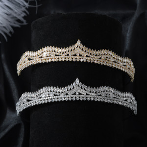 Diamond studded crown headband elegant rhinestone bridal dress hair accessories birthday banquet temperament headband