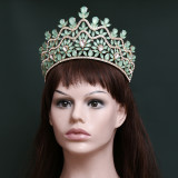 Forest style Crystal Crown Bridal Headpiece Retro Baroque Dress Crown