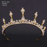 New Bridal Headpiece White Crystal Handmade Beaded Bridal Princess Crown Wedding Dress Accessories Wedding Accessories