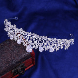 Zircon Bridal Crown Alloy Water Diamond Leaves Inlaid Zircon Headband Headwear Crown