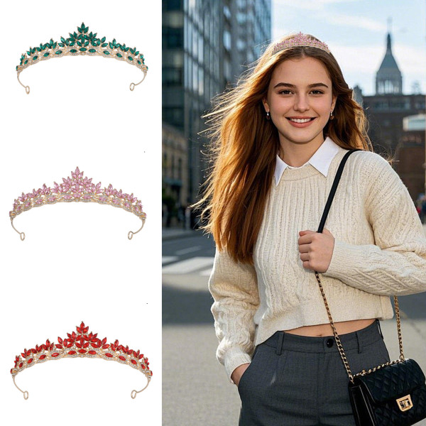 Bridal Crown Hair Accessories Baroque Crown Children's Birthday Crown Crystal Wedding Headwear Hair Hoops