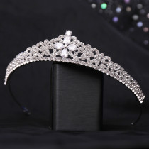 Clover Bride's Small Crown 3A Zircon Grand Palace Crown Wedding Party Full Diamond Headwear Accessories