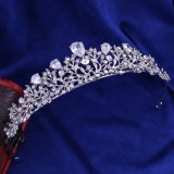 Zircon Bridal Crown Alloy Water Diamond Leaves Inlaid Zircon Headband Headwear Crown