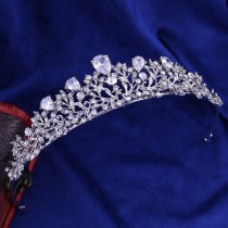 Zircon Bridal Crown Alloy Water Diamond Leaves Inlaid Zircon Headband Headwear Crown