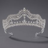Diamond birthday crown headpiece, princess style wedding dress, hair accessories, bridal accessories, pearl crown headpiece