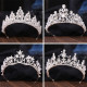New Bridal Headpiece White Crystal Handmade Beaded Bridal Princess Crown Wedding Dress Accessories Wedding Accessories