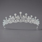 Diamond birthday crown headpiece, princess style wedding dress, hair accessories, bridal accessories, pearl crown headpiece