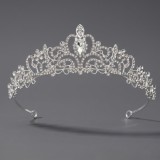 Diamond birthday crown headpiece, princess style wedding dress, hair accessories, bridal accessories, pearl crown headpiece