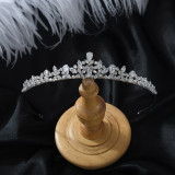 Wedding Hairband - Luxury Zircon and Diamond Hair Accessory with Crown Design for Bridal Gowns
