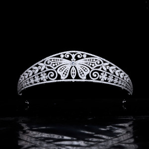 Sweet Butterfly Princess Birthday Crown Zircon Crown Bridal Wedding Headwear High end Hair Accessories