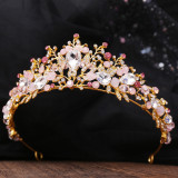 New Bridal Headpiece White Crystal Handmade Beaded Bridal Princess Crown Wedding Dress Accessories Wedding Accessories