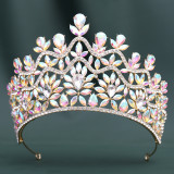 Forest style Crystal Crown Bridal Headpiece Retro Baroque Dress Crown