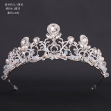 New Bridal Headpiece White Crystal Handmade Beaded Bridal Princess Crown Wedding Dress Accessories Wedding Accessories
