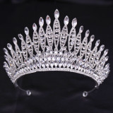 Bridal Wedding Dress White Wedding Dress Crown Baroque Hair Accessories Women Adult Crown Headwear Silver White