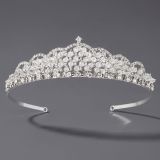 Diamond birthday crown headpiece, princess style wedding dress, hair accessories, bridal accessories, pearl crown headpiece