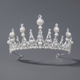 Diamond birthday crown headpiece, princess style wedding dress, hair accessories, bridal accessories, pearl crown headpiece
