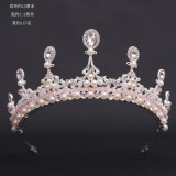 New Bridal Headpiece White Crystal Handmade Beaded Bridal Princess Crown Wedding Dress Accessories Wedding Accessories