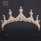 New Bridal Headpiece White Crystal Handmade Beaded Bridal Princess Crown Wedding Dress Accessories Wedding Accessories