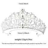 Large bride's crown alloy high-end queen's crown dazzling coronation wedding headpiece