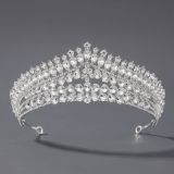 Diamond birthday crown headpiece, princess style wedding dress, hair accessories, bridal accessories, pearl crown headpiece