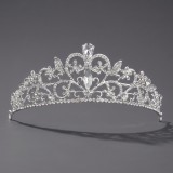 Diamond birthday crown headpiece, princess style wedding dress, hair accessories, bridal accessories, pearl crown headpiece